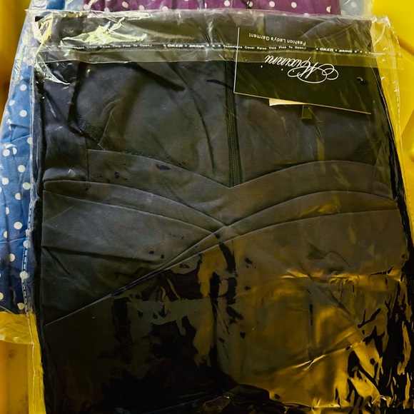 Navy blue cotton vintage style dress - Picture 6 of 6